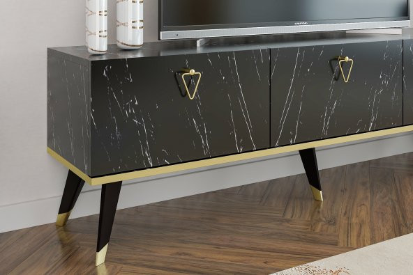 MOBİLYA GEZEGENİ HERMES TV ÜNİTESİ 150 CM BENDİR-ALTIN - Resim 3