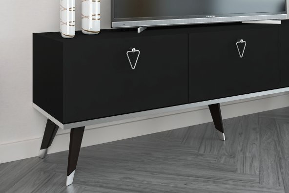 MOBİLYA GEZEGENİ HERMES TV ÜNİTESİ 150 CM SİYAH-GÜMÜŞ - 3
