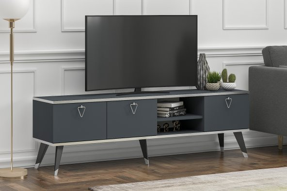 MOBİLYA GEZEGENİ LUNA TV ÜNİTESİ 160 CM ANTRASİT-GÜMÜŞ - 2