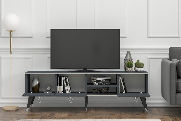 MOBİLYA GEZEGENİ LUNA TV ÜNİTESİ 160 CM ANTRASİT-GÜMÜŞ - 3
