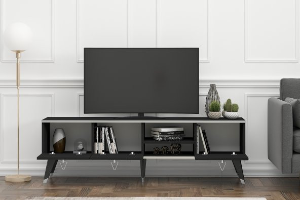MOBİLYA GEZEGENİ LUNA TV ÜNİTESİ 160 CM SİYAH-GÜMÜŞ - 3
