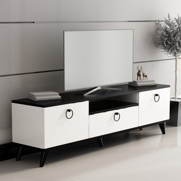 MOBİLYA GEZEGENİ FLOT TV ÜNİTESİ 150 CM SİYAH-BEYAZ - 1