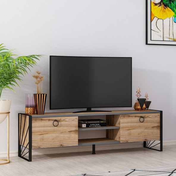 MOBİLYA GEZEGENİ THALİA TV ÜNİTESİ DEMİR AYAK ÇIRAĞAN ANT 150 CM - Resim 3