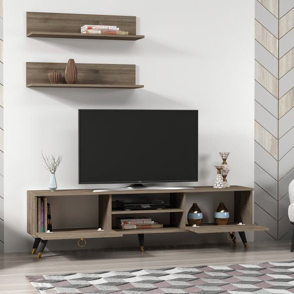 MOBİLYA GEZEGENİ LOVE GOLD TV ÜNİTESİ CEVİZ 180 CM - 3