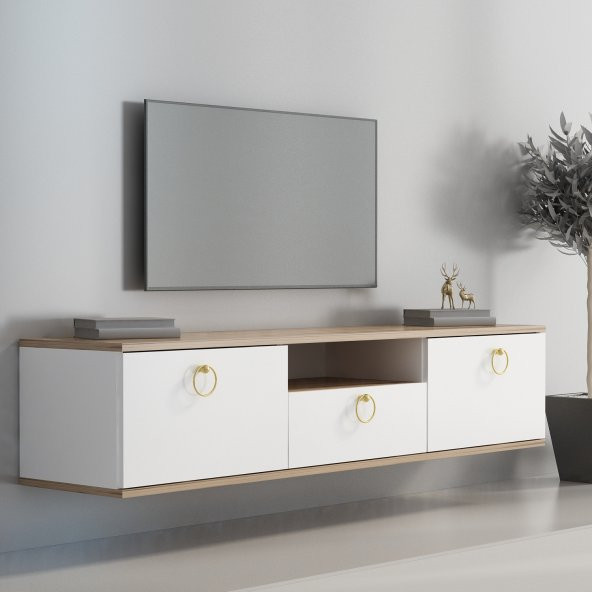MOBİLYA GEZEGENİ WALL TV ÜNİTESİ 150 CM ÇIRAĞAN - BEYAZ