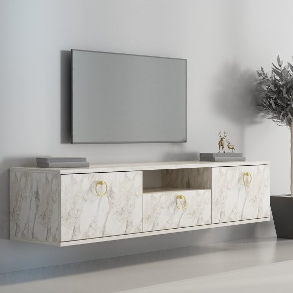 MOBİLYA GEZEGENİ WALL TV ÜNİTESİ 150 CM EFES MERMER ürün görseli 1