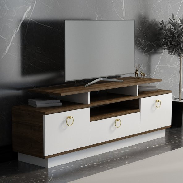 MOBİLYA GEZEGENİ Laura Tv Ünitesi 35 Cm Derinlik, CEVİZ BEYAZ 150 Cm ürün görseli 1