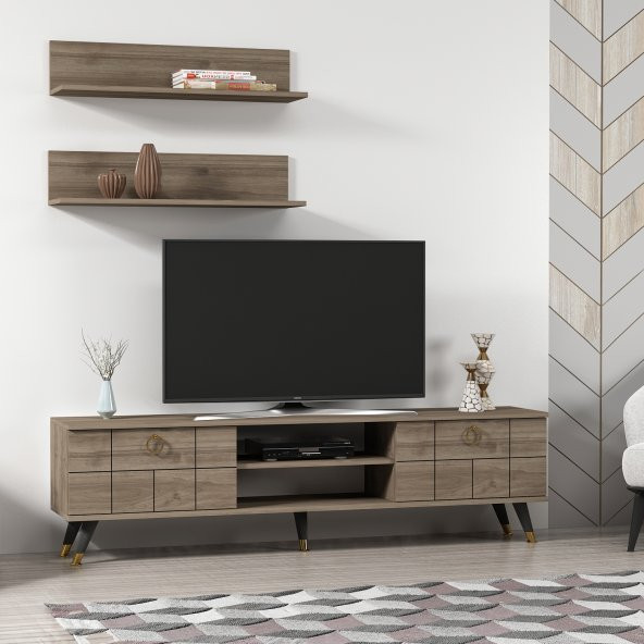 MOBİLYA GEZEGENİ LOVE GOLD TV ÜNİTESİ CEVİZ 180 CM - 2