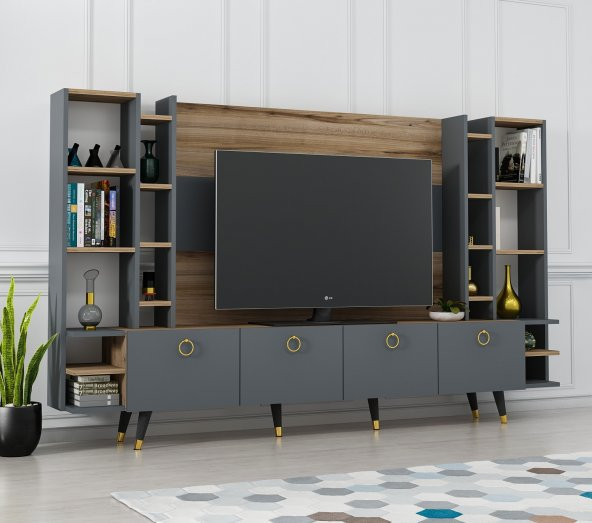 MOBİLYA GEZEGENİ PASTEL X2125 ÇIRAĞAN - ANTRASİT 220 CM - Resim 2