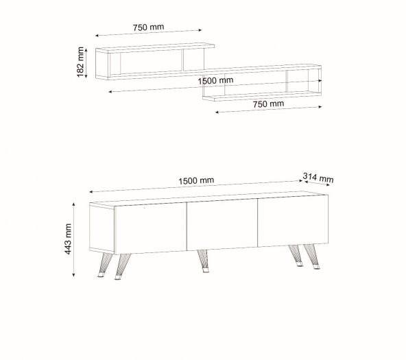 MOBİLYA GEZEGENİ EMMA TV ÜNİTESİ 150CM ANTRASİT - 3
