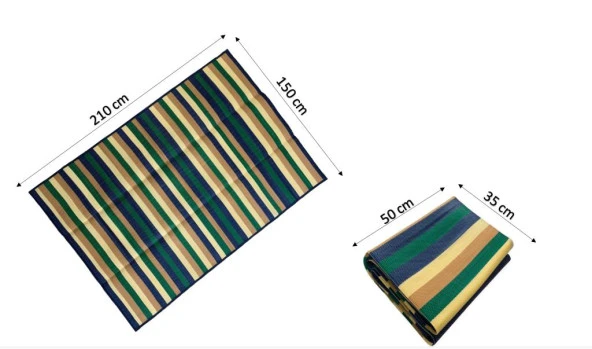 CRAFT HOME KATLANABİLİR PLASTİK HASIR HALI ,KİLİM, KAMP, PİKNİK,PLAJ  MULTİ - 4