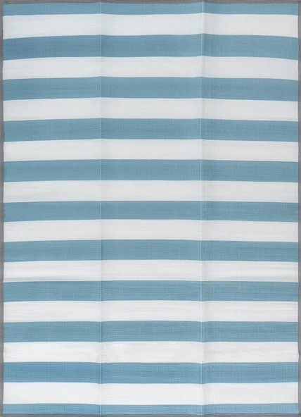 CRAFT HOME KATLANABİLİR PLASTİK HASIR HALI KİLİM KAMP PİKNİK PLAJ PARK BAHÇE TERAS VERANDA TURKUAZ-BEYAZ - 9