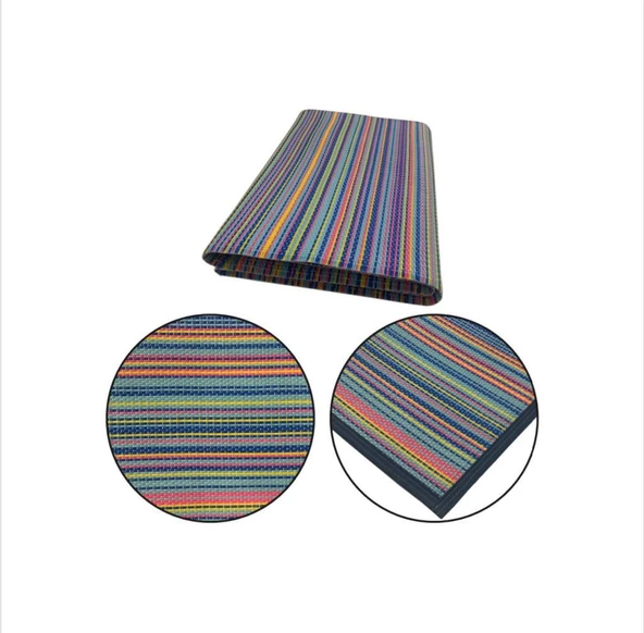 CRAFT HOME KATLANABİLİR PLASTİK HASIR HALI KİLİM KAMP PİKNİK PLAJ PARK BAHÇE TERAS VERANDA PEMBE - 4