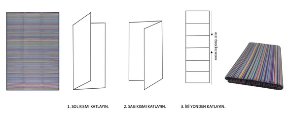 CRAFT HOME KATLANABİLİR PLASTİK HASIR HALI KİLİM KAMP PİKNİK PLAJ PARK BAHÇE TERAS VERANDA PEMBE - 10