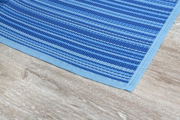 CRAFT HOME KATLANABİLİR PLASTİK HASIR HALI KİLİM KAMP PİKNİK PLAJ PARK BAHÇE TERAS VERANDA MAVİ - 5