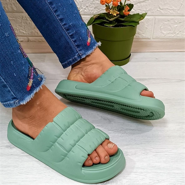 Akınalbella 406 Mint Yeşili Hafif Rahat Günlük Havuz Plaj Kadın Terliği - 2