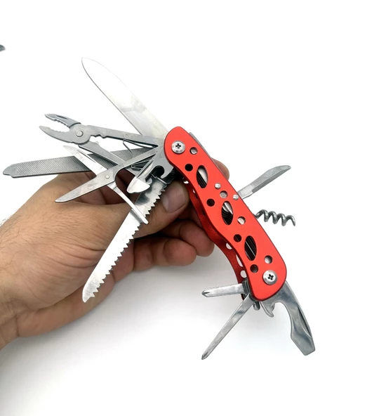 Valkyrie  Çok Amaçlı İsveç Outdoor Kamp Çakısı 111mm Büyük Boy - Paslanmaz Çelik Kırmızı - 6