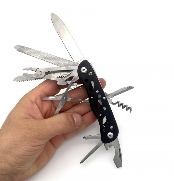 Valkyrie  Çok Amaçlı İsveç Outdoor Kamp Çakısı 111mm Büyük Boy - Paslanmaz Çelik Siyah - 6