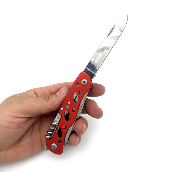 Valkyrie  Çok Amaçlı İsveç Outdoor Kamp Çakısı 111mm Büyük Boy - Paslanmaz Çelik Kırmızı - 8