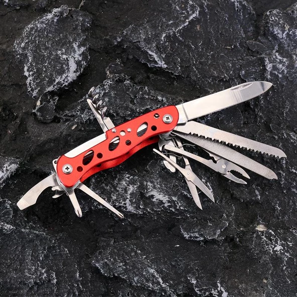 Valkyrie  Çok Amaçlı İsveç Outdoor Kamp Çakısı 111mm Büyük Boy - Paslanmaz Çelik Kırmızı - 5