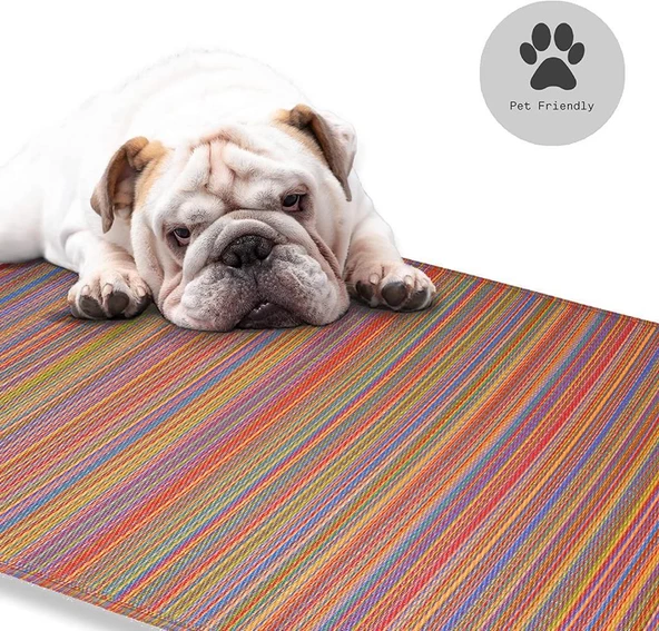 CRAFT HOME KATLANABİLİR PLASTİK HASIR HALI KİLİM KAMP PİKNİK PLAJ PARK BAHÇE TERAS VERANDA KIRMIZI - 8