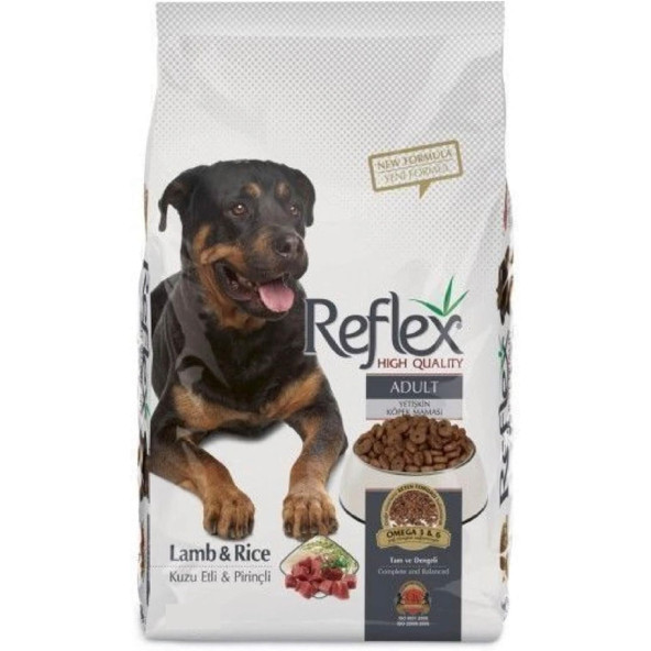 Reflex Kuzu Etli ve Pirinçli Yetişkin Köpek Maması 15KG + 1 kg