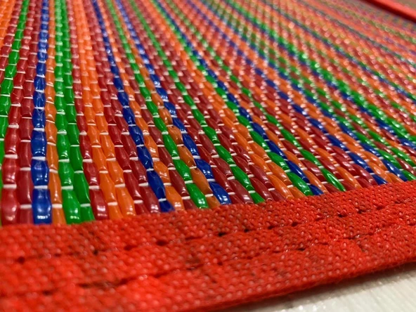 CRAFT HOME KATLANABİLİR PLASTİK HASIR HALI KİLİM KAMP PİKNİK PLAJ PARK BAHÇE TERAS VERANDA KIRMIZI - 6