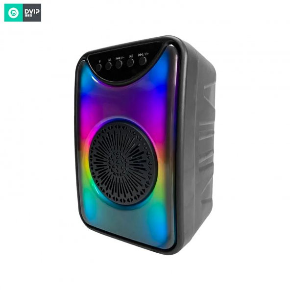 DVIP Q11 Taşınabilir Bluetooth 5.2 Hoparlör FM Radio, USB, TF SD, RGB Light Show Siyah - 3