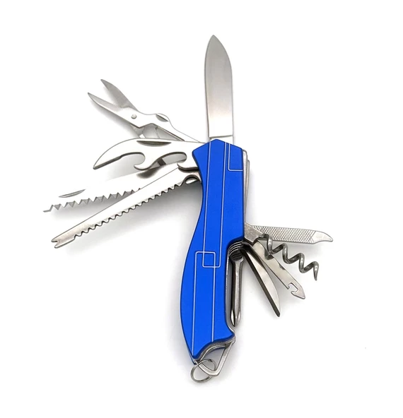 Valkyrie 11 Fonksiyonlu Kamp Cep Çakısı Multitool Mavi - 3