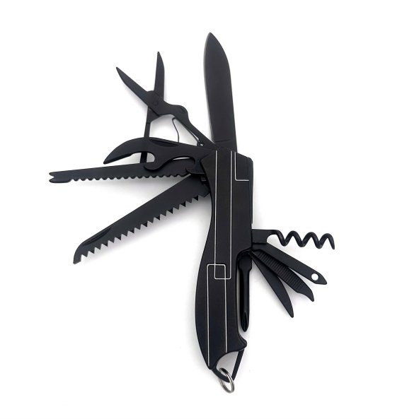 Valkyrie 11 Fonksiyonlu Kamp Cep Çakısı Multitool Siyah - 3