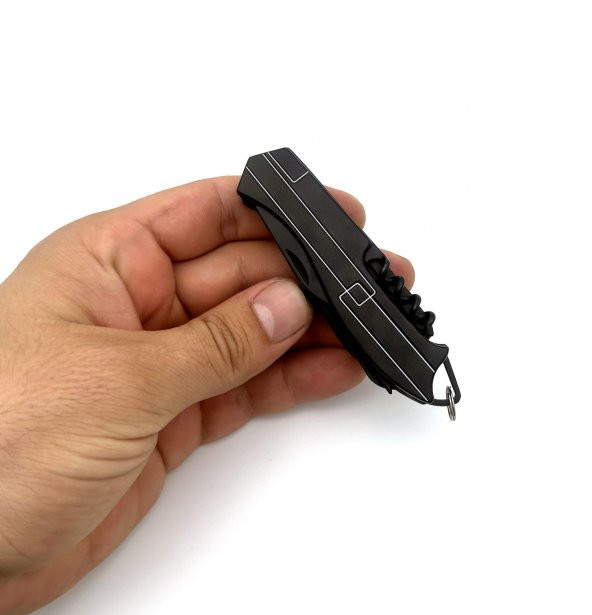 Valkyrie 11 Fonksiyonlu Kamp Cep Çakısı Multitool Siyah - 6