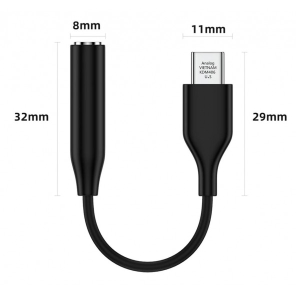 Ayex, Samsung TYPE-C İçin 3.5mm Aux, Kulaklık ve Mikrofon Adaptörü Siyah - 4