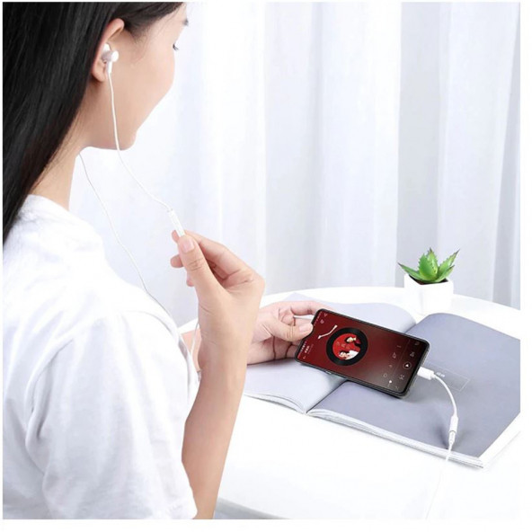 Ayex, Samsung TYPE-C İçin 3.5mm Aux, Kulaklık ve Mikrofon Adaptörü Beyaz - 2