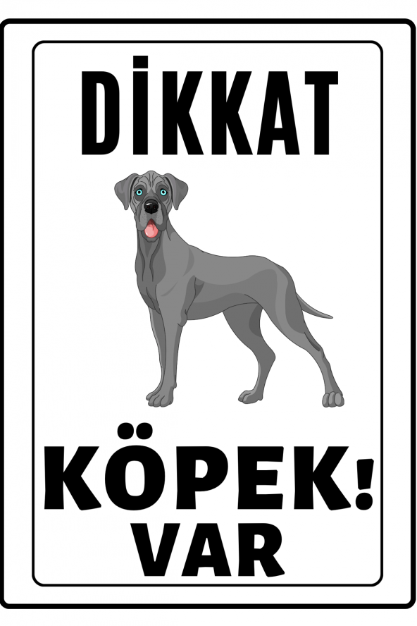Emach Dizayn Dikkat Köpek Var Uyarı ikaz Levhası PVC Kaplama A4 Dikkatli