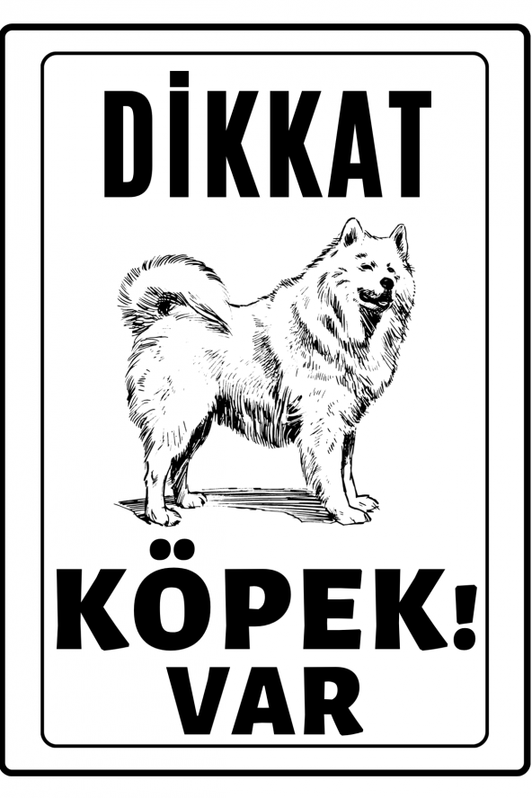Emach Dizayn Dikkat Köpek Var Uyarı ikaz Levhası PVC Kaplama A4 Kurt