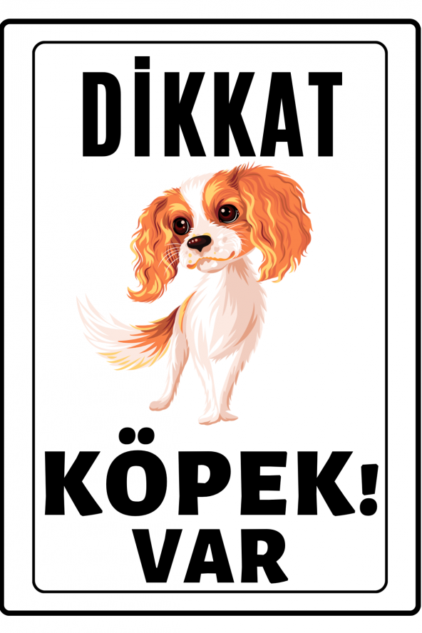 Emach Dizayn Dikkat Köpek Var Uyarı ikaz Levhası PVC Kaplama A4 Havalı