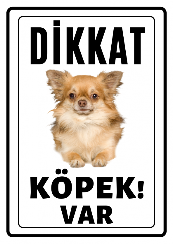 Emach Dizayn Dikkat Köpek Var Uyarı ikaz Levhası PVC Kaplama A4 Tatlı