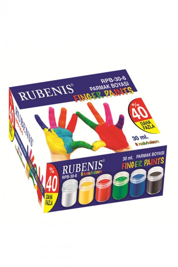 Rubenis 6 Renk 30 Ml. Şişede Parmak Boya