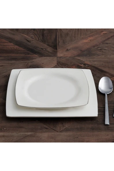 Carolıne 85 Parça Kare Bone Yemek Takımı - 220 - Resim 3
