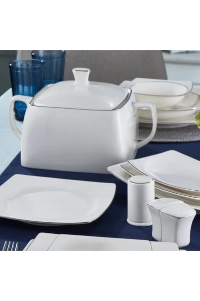 Carolıne 62 Parça Kare Bone Yemek Takımı - 220 - 2