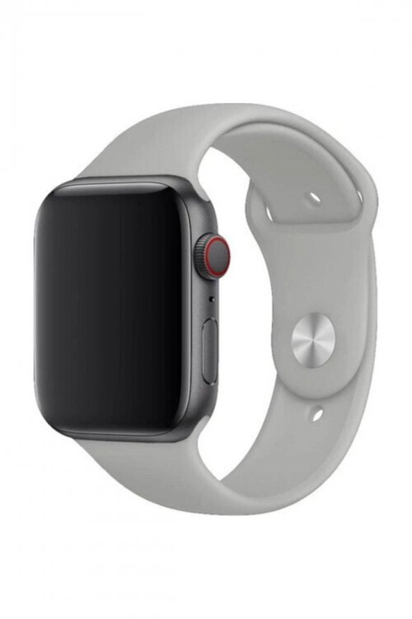 Apple Watch Spor Kordon Silikon Kayış 38 - 40 mm Gri