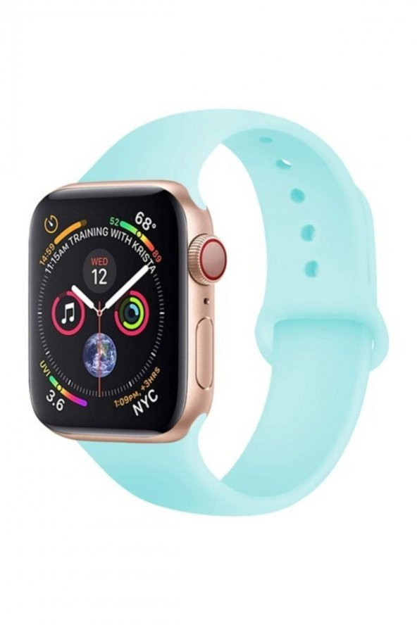 Apple Watch 38 - 40 Mm Spor Kordon Silikon Kayış Turkuaz