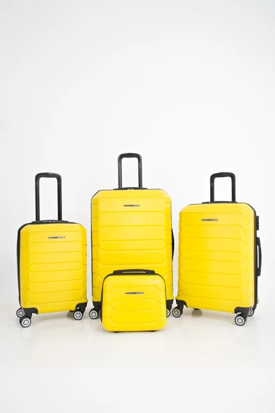 LAS VEGAS POLO CLUB Abs Kabin Orta Büyük Ve Makyaj Boy 4'lü Travel Valiz Bavul Seti - 2