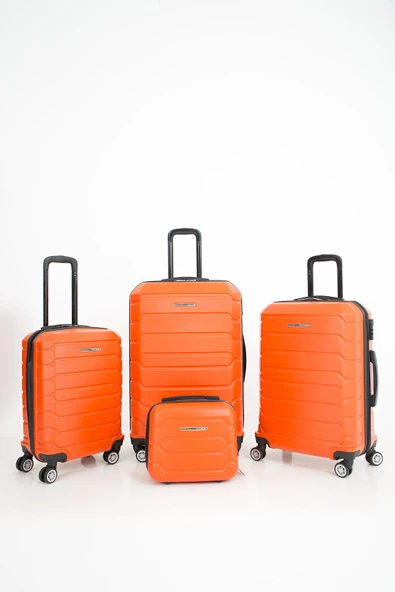 LAS VEGAS POLO CLUB Abs Kabin Orta Büyük Ve Makyaj Boy 4'lü Travel Valiz Bavul Seti - 8