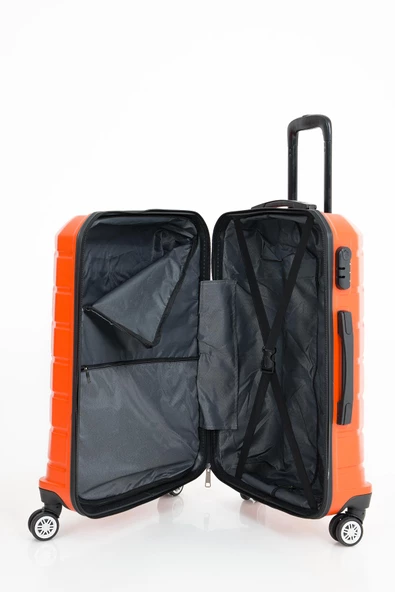 LAS VEGAS POLO CLUB Abs Kabin Orta Büyük Ve Makyaj Boy 4'lü Travel Valiz Bavul Seti - 5