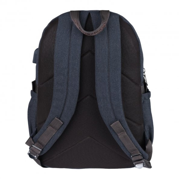 Relaxion Kahverengi Kanvas Su Geçirmez Kumaş Okul Sırt Çantası 1650 - 2