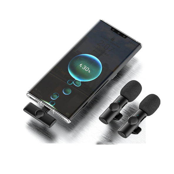 Deyatech Android Uyumlu Wirelles K9 Mikrofonu Cep Telefonu İçin Yaka Mikrofonu - 2