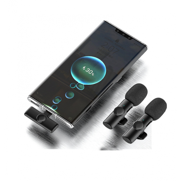 Deyatech İos/Apple Uyumlu Wirelles K9 Mikrofonu Cep Telefonu İçin Yaka Mikrofonu