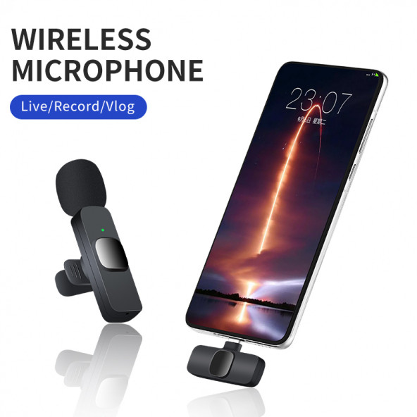 Deyatech İos/Apple Uyumlu Wirelles K9 Mikrofonu Cep Telefonu İçin Yaka Mikrofonu - 2