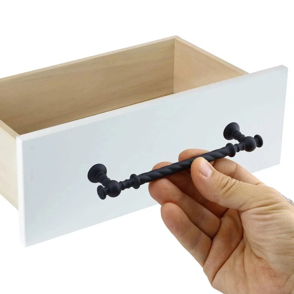Burgu Mobilya Mutfak Dolabı Çekmece Dolap Kapak Kulpu Kulpları Kulbu (128 MM-12.8 CM) Mat Siyah Kulp - Resim 4